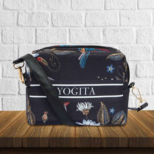 Floral Bird Personalised Printed Sling Bag - Uncommongifts.in